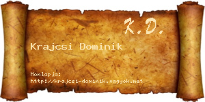 Krajcsi Dominik névjegykártya
